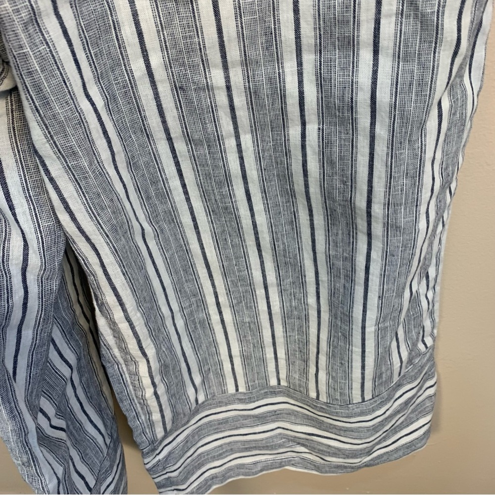 Beachlunchlounge Striped Linen Blend Wide Leg Cropped Jumpsuit - Picture 2 of 10